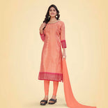 Grey and Navy Blue Women's Premium Silk Chiffon Small Butty Institution Uniform Salwar Kameez