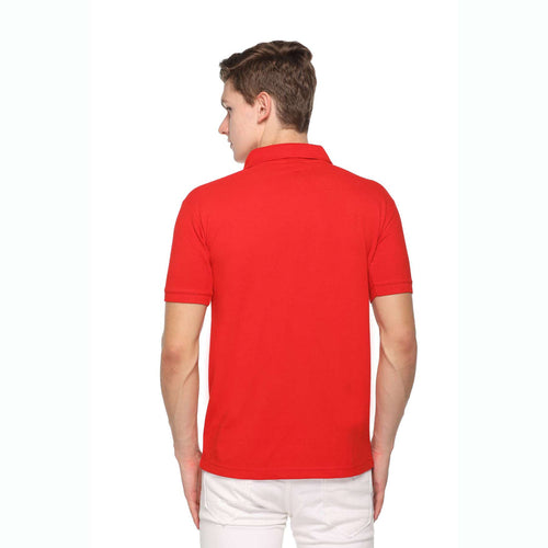 Men's Solid Cotton Blend Regular Fit Polo Neck Half Sleeve Fastees T-Shirt