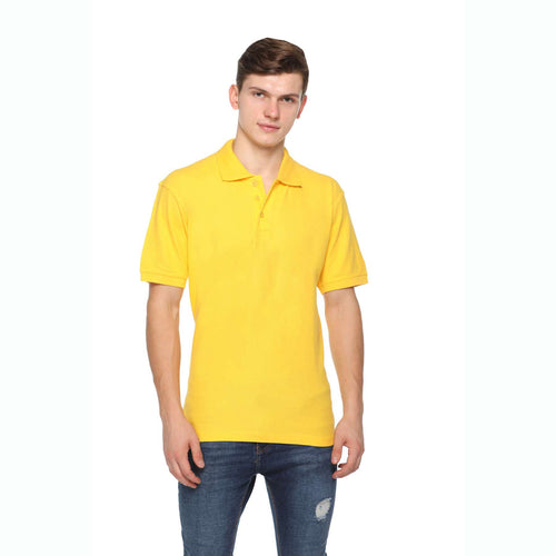 Men's Solid Cotton Blend Regular Fit Polo Neck Half Sleeve Fastees T-Shirt