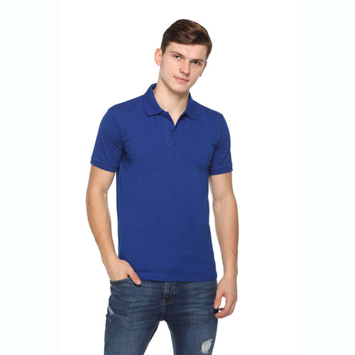 Men's Solid Cotton Blend Regular Fit Polo Neck Half Sleeve Fasteest-Shirt