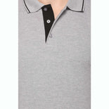 Men's Solid Cotton Blend Regular Fit Polo Neck Half Sleeve Highline T-Shirt