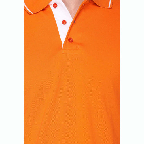 Men's Solid Cotton Blend Regular Fit Polo Neck Half Sleeve Highline T-Shirt