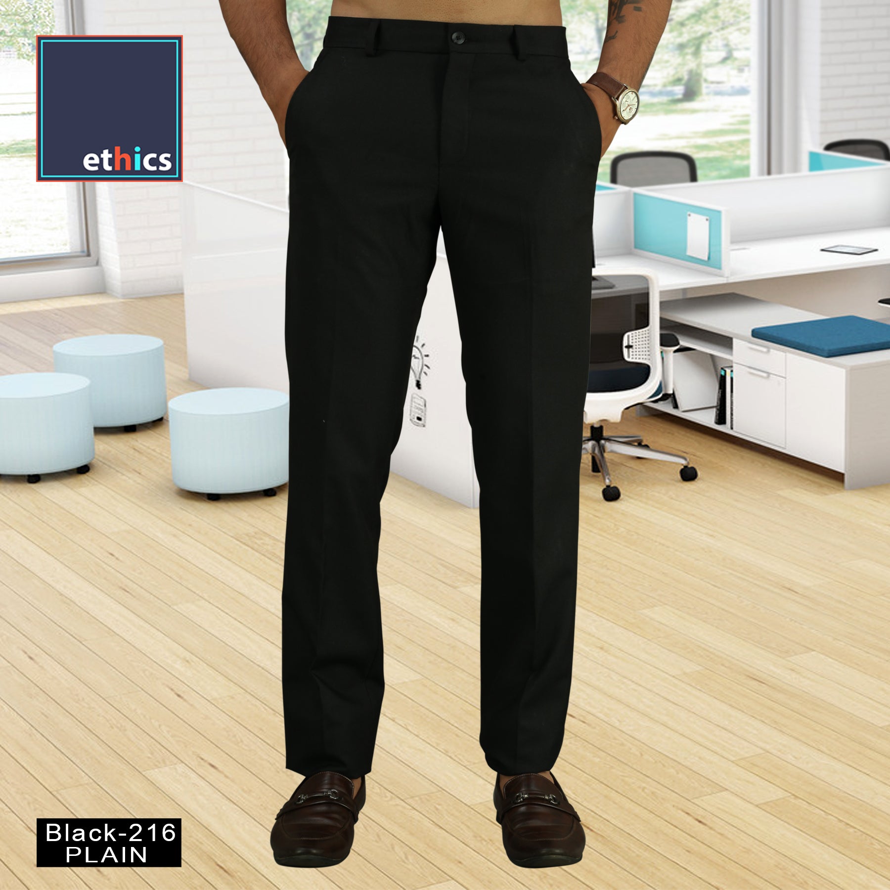Buy Men Black Solid Slim Fit Formal Trousers Online  668863  Peter England