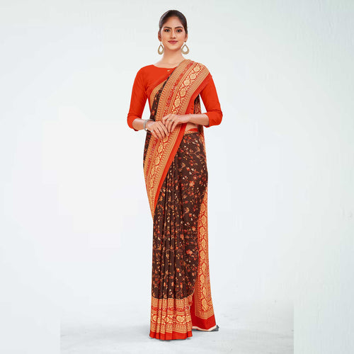 Green & Orange Hand Bandhej Bandhani Saree With Weaving Border | Bandhani  saree, Orange saree, Saree